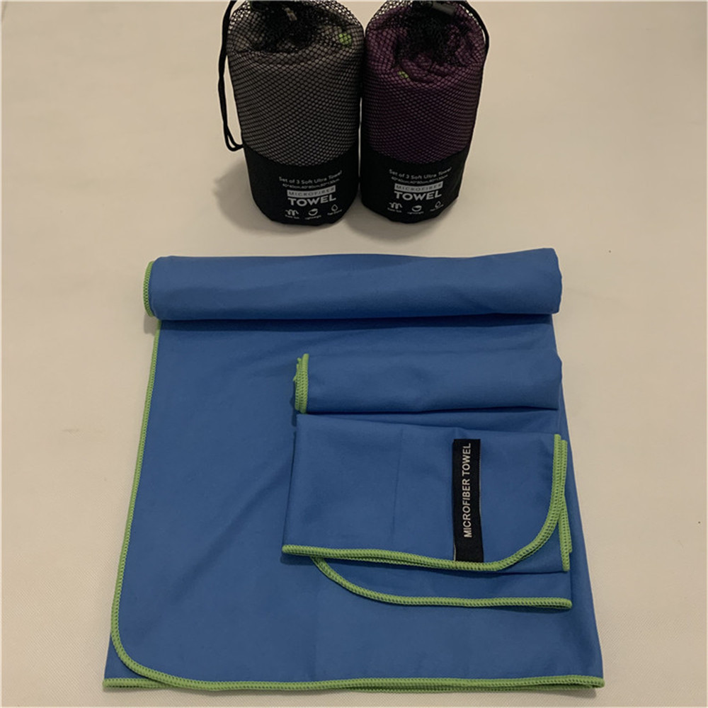 

3pcs in a set Swimming Towel Beach Microfiber Travel Towel Fast Outdoor Drying Fabric Swimming Bath, Blue