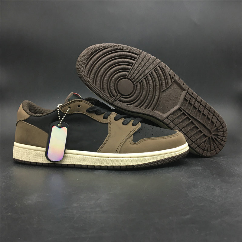 

High Version 1 Low Cactus Jack Man Basketball Designer Shoes I Black Sail Dark Mocha University Red Fashion Sneakers With Box