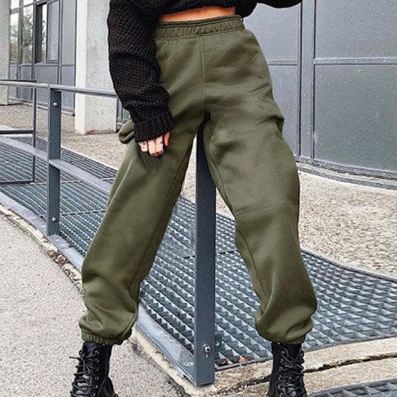 

2020 Harajuku Joggers Wide Leg SweatPants Women Trousers Plus Size High Waist Pants Streetwear Korean Femme Casual Pant, Beige