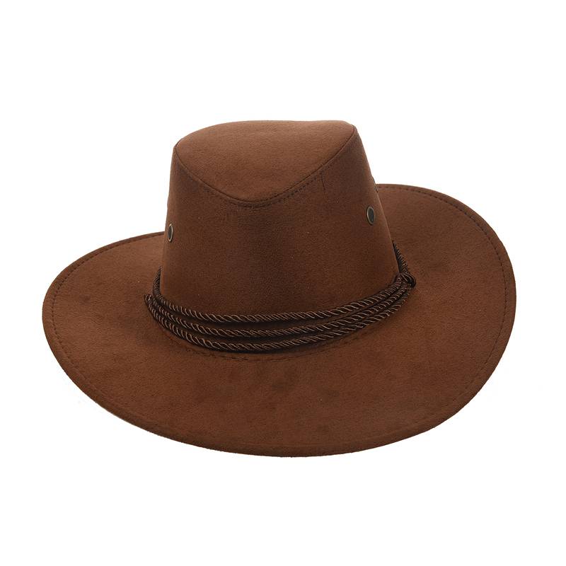 

New Cowboy Cap Suede Look Wild West Fancy Cowgirl Unisex Hat, Chocolate color