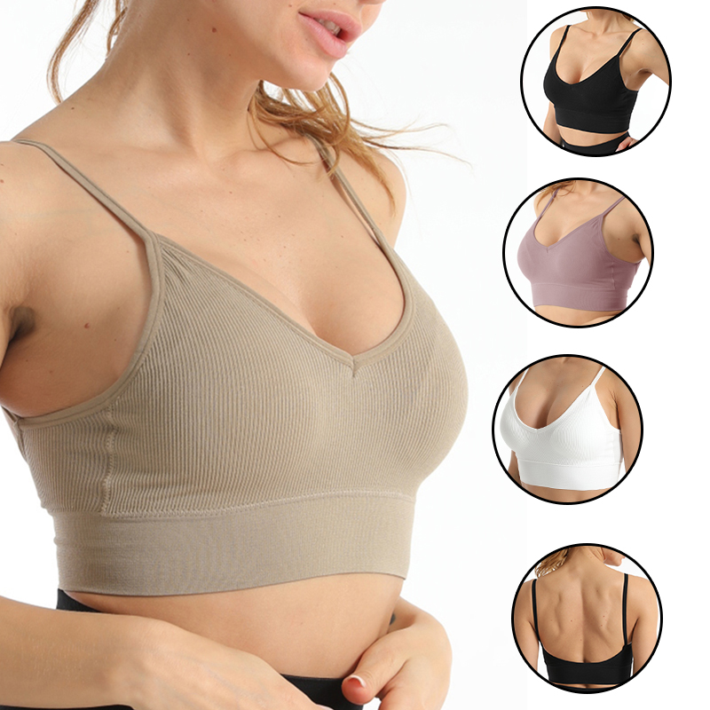 

Sports Bra Women Fitness Tops Seamless Yoga Bra Women Solid Quick Dry Padded Seamless Gym Crop Top Push Up Sport Tops, Red