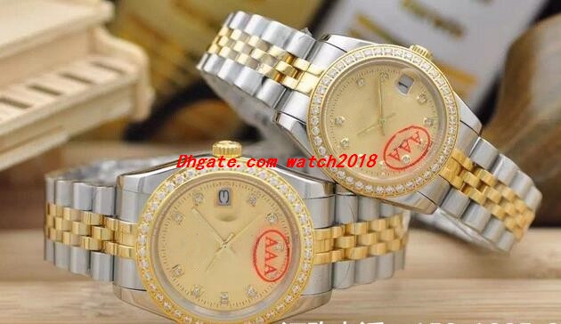 

Male Watch Two Tone 116233 Black Dial Diamond Bezel Steel Bracelet Watch 36mm 31mm Automatic Fashion Lover's Watches Wristwatch