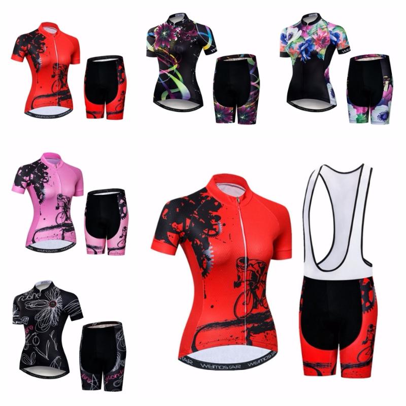 

2020 Bike Jersey set Women Cycling jersey Bib Shorts girls Mountain MTB Bicycle suits Maillot Ropa Ciclismo Tops bottom ladies, 0372