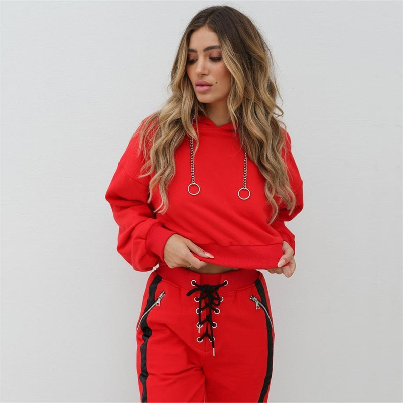 

Autumn New Sports Running suit woman tight Pro fast dry clothes Training gym suit Leisure time hoodie NP18010, Red
