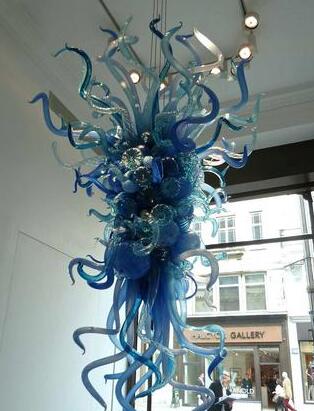 

Modern Flower Art Design Hand Blown Glass Chandelier Lighting Lobby Entrance Europe Style Custom Decorative Pretty Chandelier with LED Bulbs