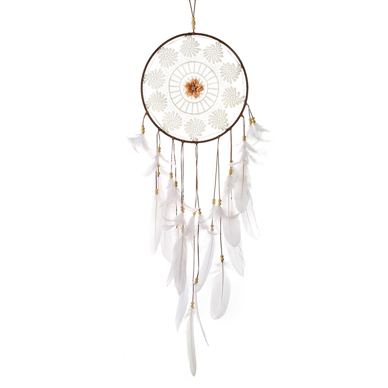 

Dream Catcher Ornaments Wedding Wedding White Feather Pendant Dream Wind Chimes Creative Wall Hanging