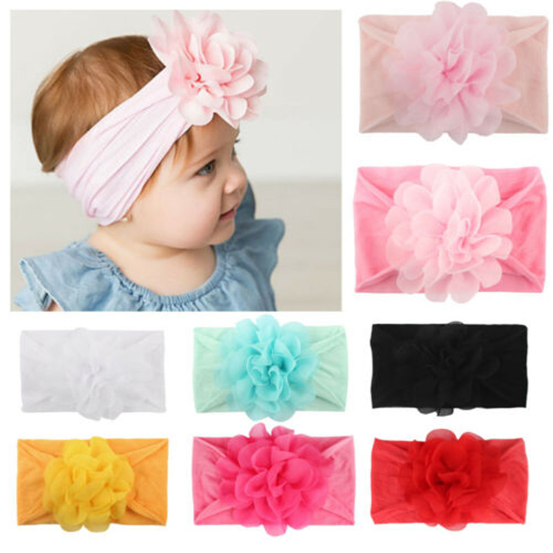 

Toddler Infant Girls Kids Baby Bow Hairband Headband Stretch Turban Knot Head Wrap, White