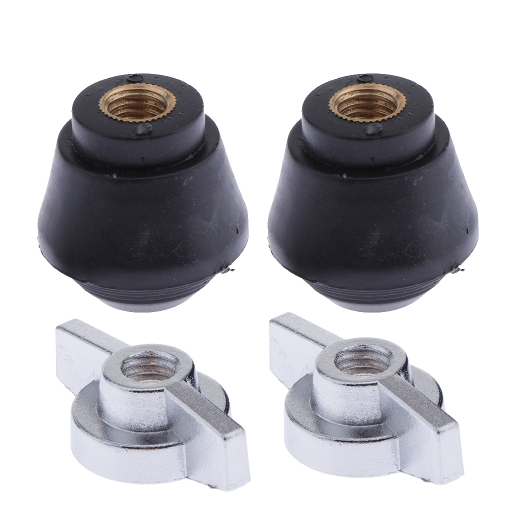 

2pcs Black Rubber Floor Tom Bass Drum Legs Feet Percussion Instrument Parts