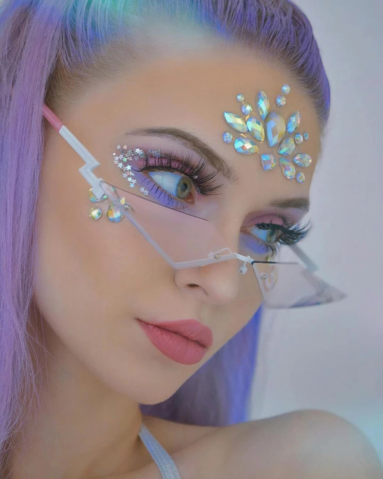 

Frameless Triangle Cat Eye Sunglasses For Men Women Personality High Quality personality bat Sunglasses Driving Eyewear S9066