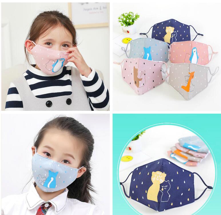 

Kids Cartoon Print Anti-Dust Face Mouth Mask Lovely Breathable Washable Easy to Breathe Cotton Mouth Mask Thick Warm Winter Mixed Colors