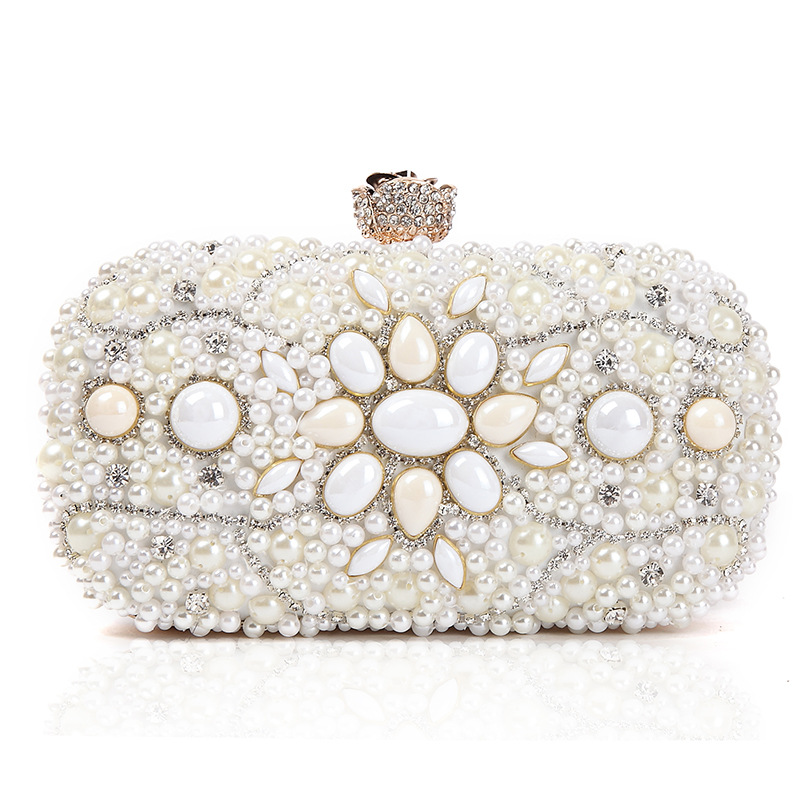 

XIYUAN Women Clutch Bag Wedding Clutch Party Purse and Handbag Pearl Handbags Women Bags Wallet bolsa, Color same as pictur