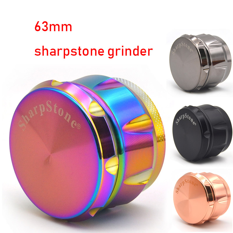 

Sharpstone Herb Grinder 63mm 4 layers Tobacco Grinder Smoking Metal Grinders Dry Herb Vaporizer CNC Teeth Filter
