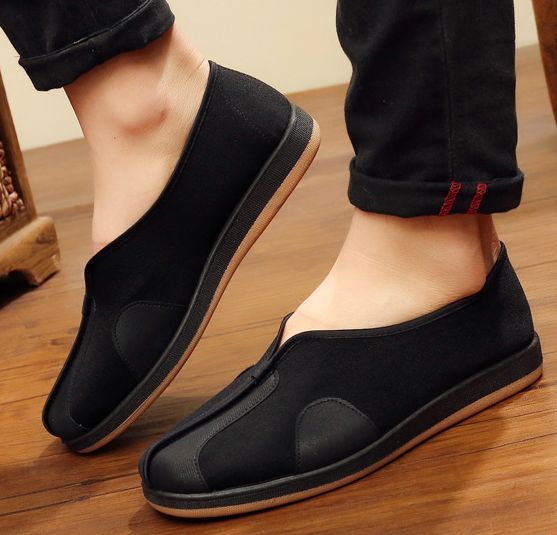Chaussures de Kung Fu Chinois Traditionnel Art Martiaux Vieux P/ékin D/écontract/ée Chaussures Noir Chaussures de Toile Classique Plat Chaussures
