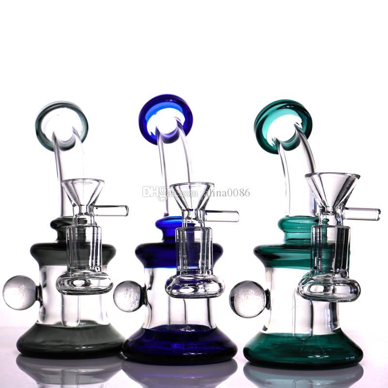 

6.7" Glass Bong Water Pipes Colorful Bongs Heady Mini Pipe Dab Rigs Small Bubbler Hookahs Beaker oil rig