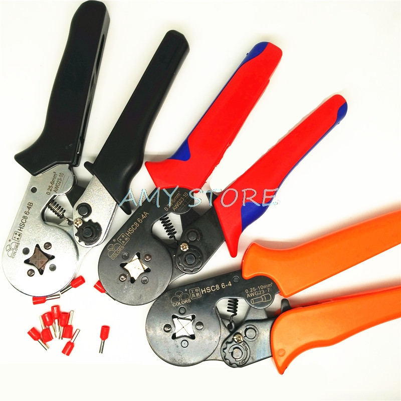 

1PCS 0.25-6mm2 23-10AWG Terminal Crimping Tool Bootlace Ferrule Crimper Plier Cable Cord Wire End Sleeves HSC8 6-4 A B