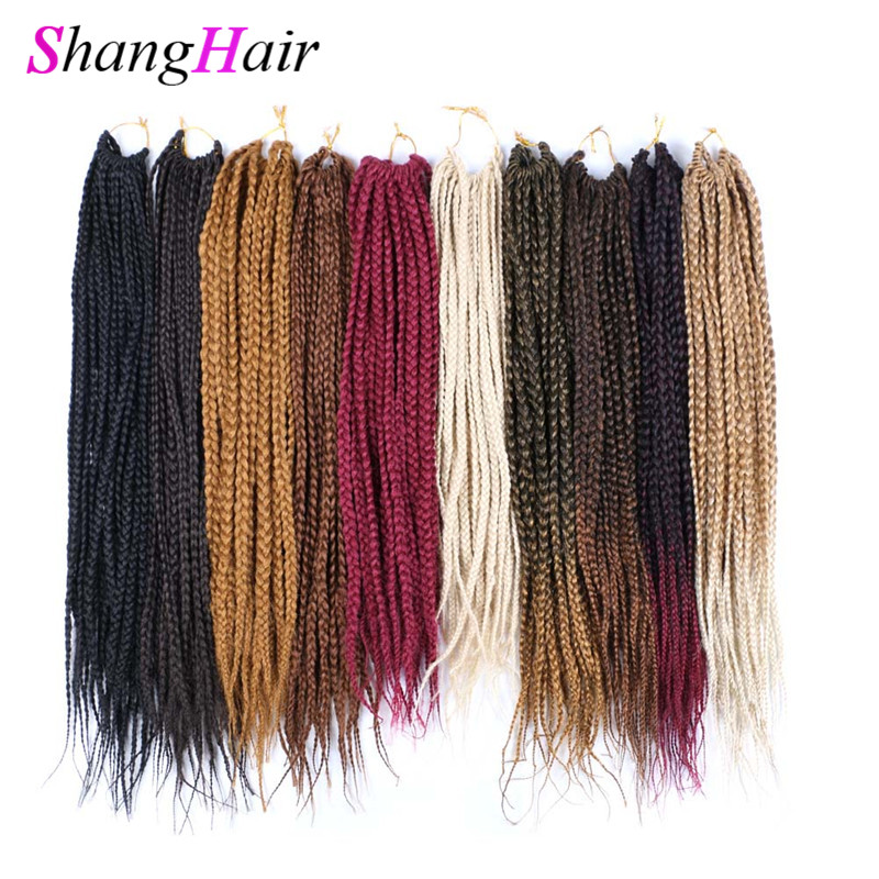 

Cheap Box Braids Crochet Braids Synthetic Braiding Hair 18 Inch 12 Roots Crochet Hair Extensions Soft Twist Hair For Women, #4