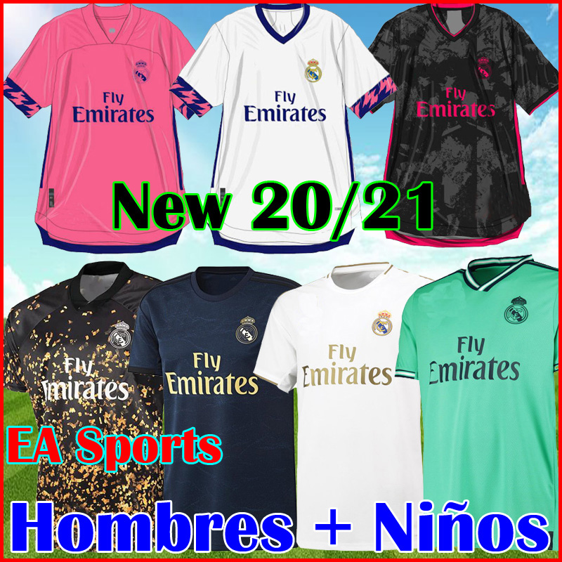 

2021 real madrid soccer jersey hazard isco 19 20 21 sergio ramos modric football shirt men kids kits sets bale camiseta de futbol, Black