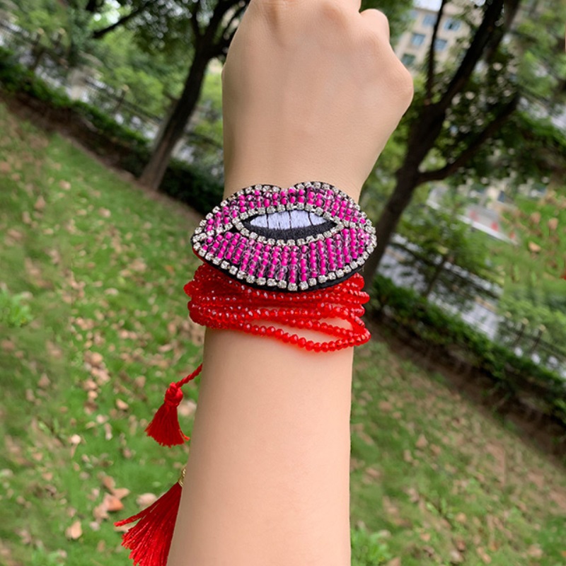 

Link, Chain Adjustable Handmade Bead Mouth Bracelet MIYUKI Pulseras Mujer Vintage Cute Crystal Tassel Bracelets For Women Jewelry