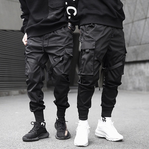

Mens Cargo Pants Solid Color Cotton Male Haren Casual Pants Fashion Trend Trousers Hip Hop Black Joggers Sweatpants S-3XL