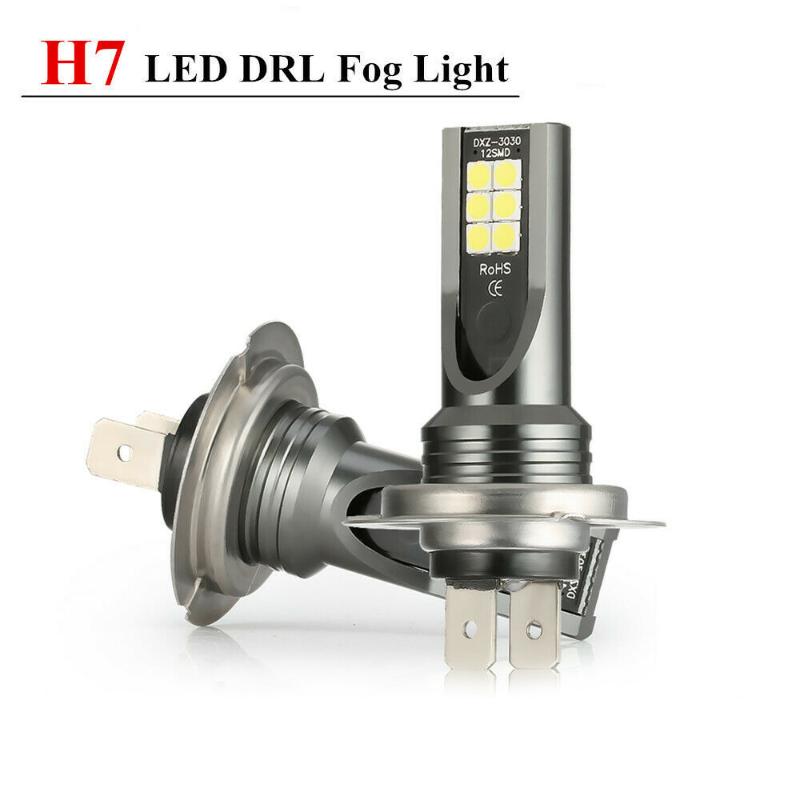 

2pcs Car LED Headlight Fog Bulb Inline H7 LED Headlight Kit White 20000lm 6000k Driving Light
