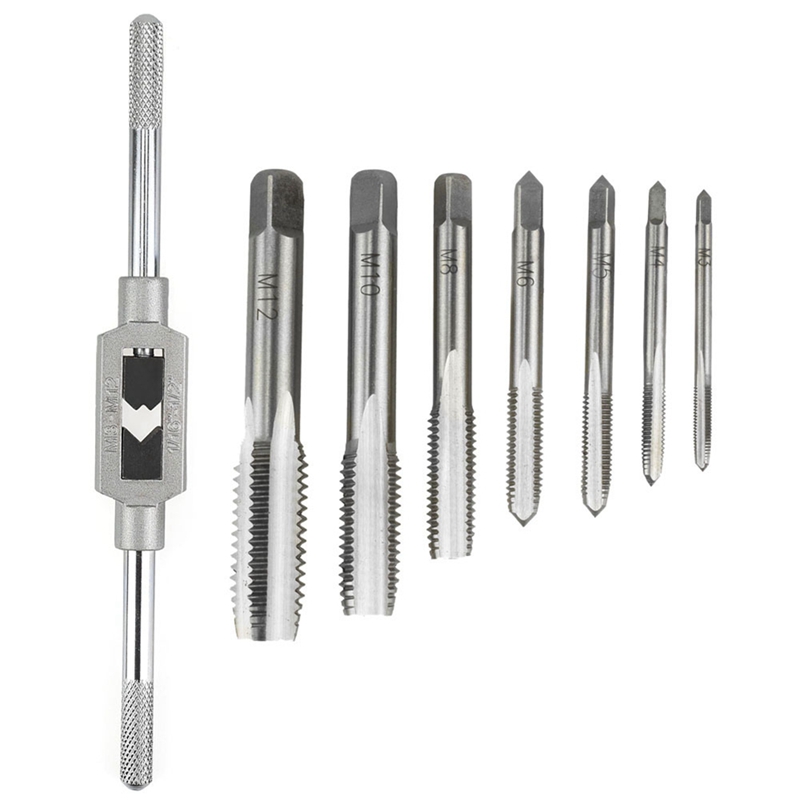 

8 in 1 Tap Tool Set Thread Metric Machine Hand Screw Thread Plug Taps Set