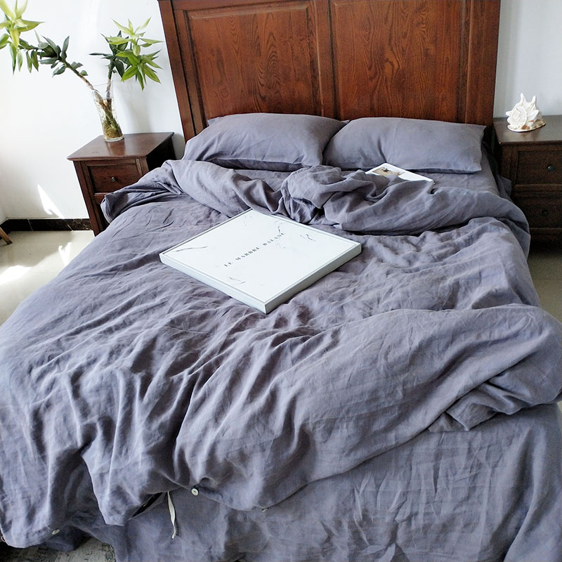 

Linen Duvet Cover Set - Yarn Dye Grey, Orange