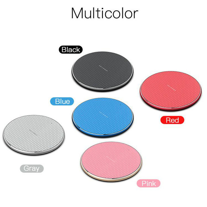 

Universal Qi Wireless Phone Charger 10W Q25 Portable Fast Charging Multicolor Non-slip Silicone Surface for Cellphone With Package