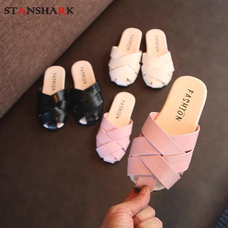 

New Kid Girls Slippers Toddler Baby Beach Leather Weave Shoes Children Close Toe Slippers Kids Rubber Sole Princess Sandals, Beige