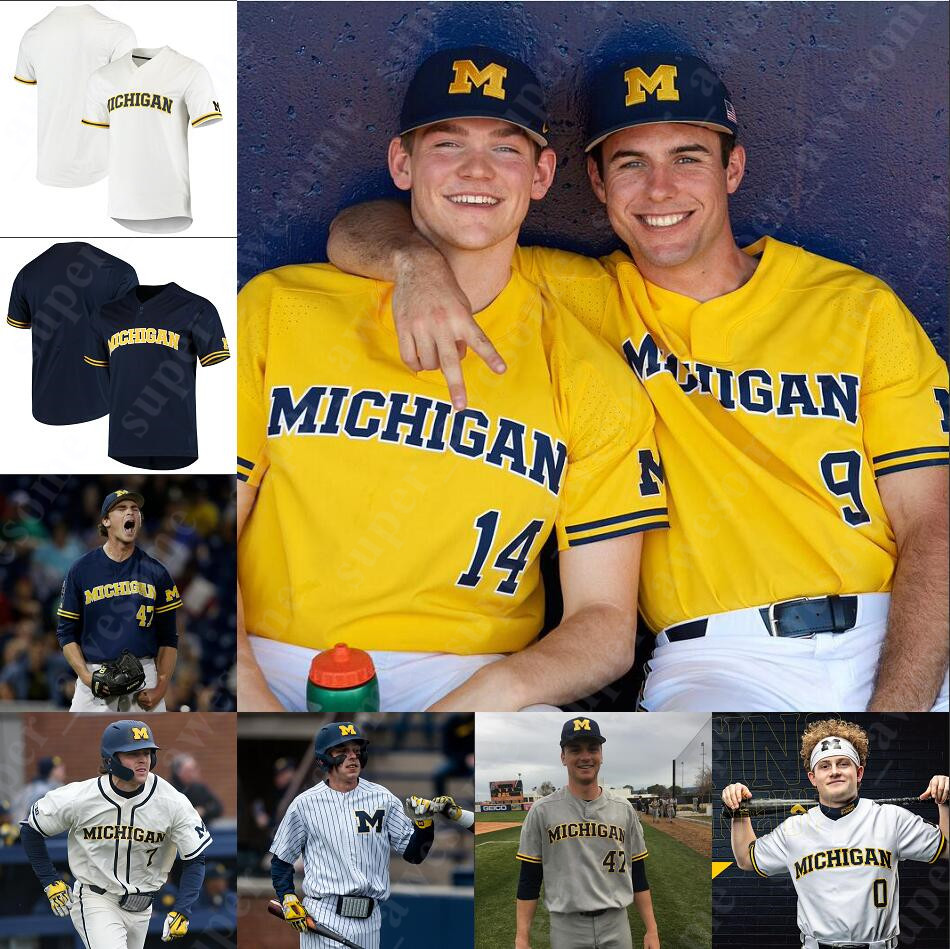 Michigan Baseball Jersey Joe Pace Jack White Walker Cleveland Keaton Carratini Ben Dragani Jimmy Obertop Chris Sabo Barry Larkin