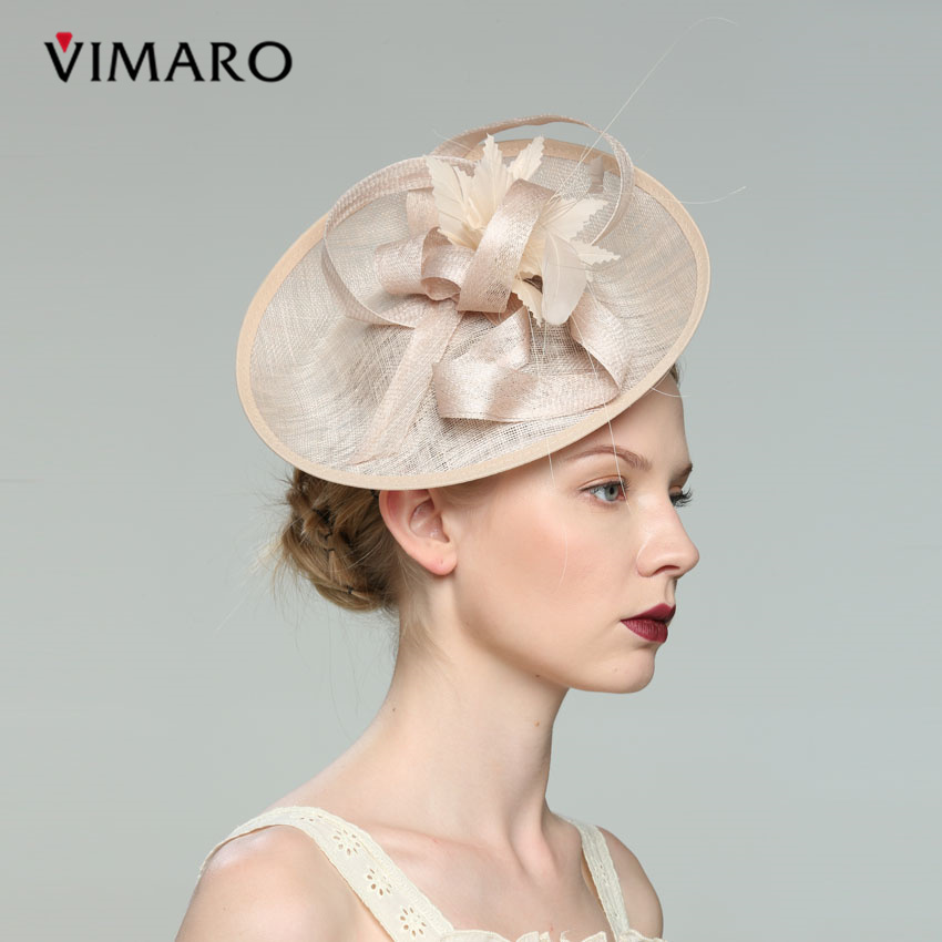 2020 Wholesale Nude Hair Fascinators Hats For Women Elegant