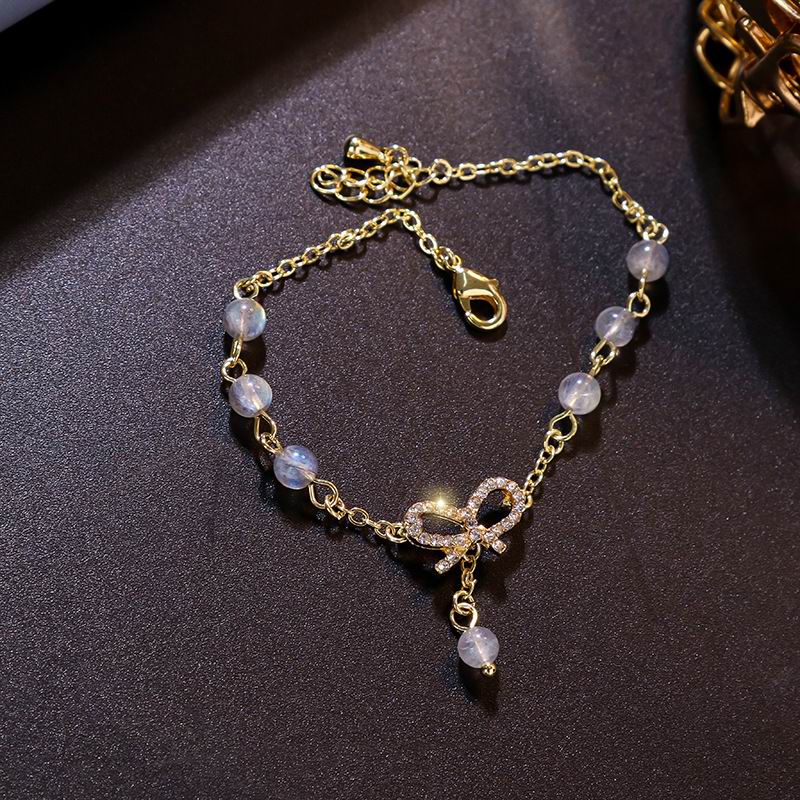 

Lucky Cute Bowknot Crystal Beads Bracelets For Girls Student Fashion Jewelry New Arrival Simple Pulsera Sister Gifts