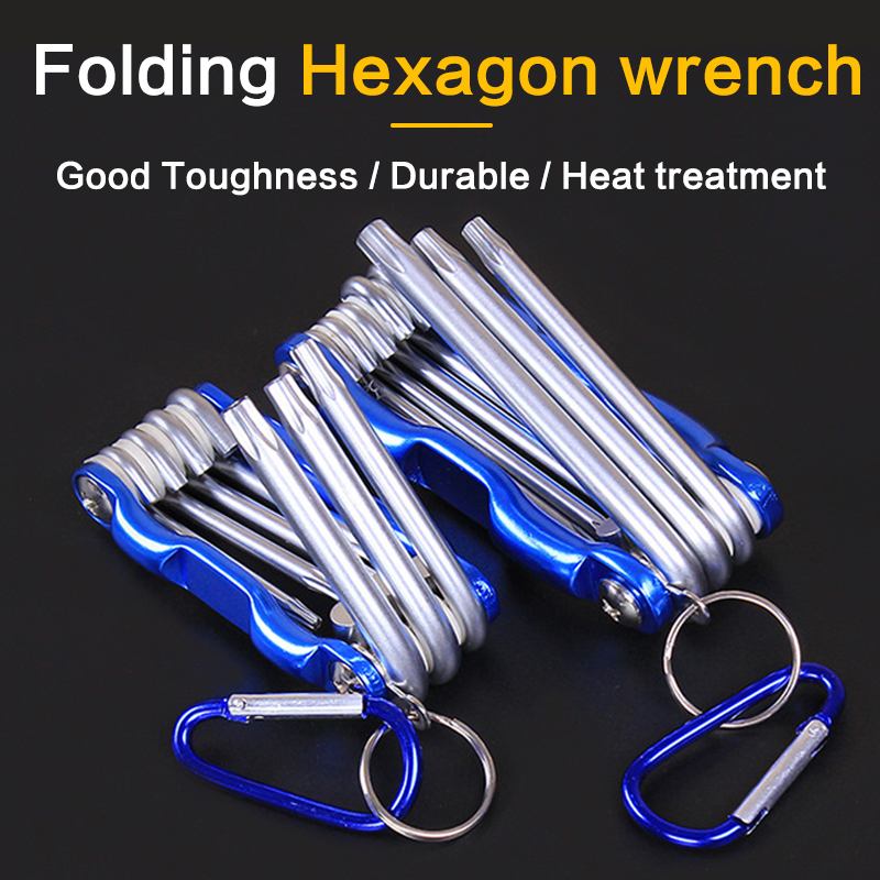 

Portable Folding Wrench Set Hexagon Trox Wrench Spanner Set Metal Metric Repair Tool