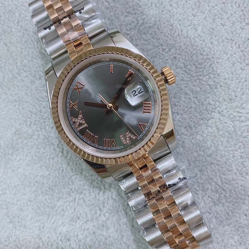 

36 mm U1 High Quality Automatic Movement Women Watch Gray Face Sapphire Crystal 316 Stainless Band Watch, Customize