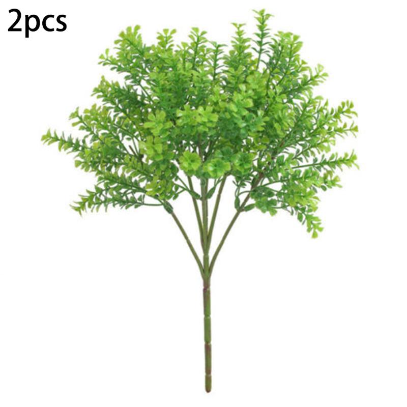 

Artificial Plants Fake Leaf Aquar Grass Foliage Bush Home Office Garden Decor For Bridal Bouquet, Wedding Parties, Green