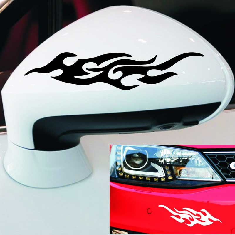 

Reflective Car Motorcycle Flame Stickers Rearview Mirror Decals, Red