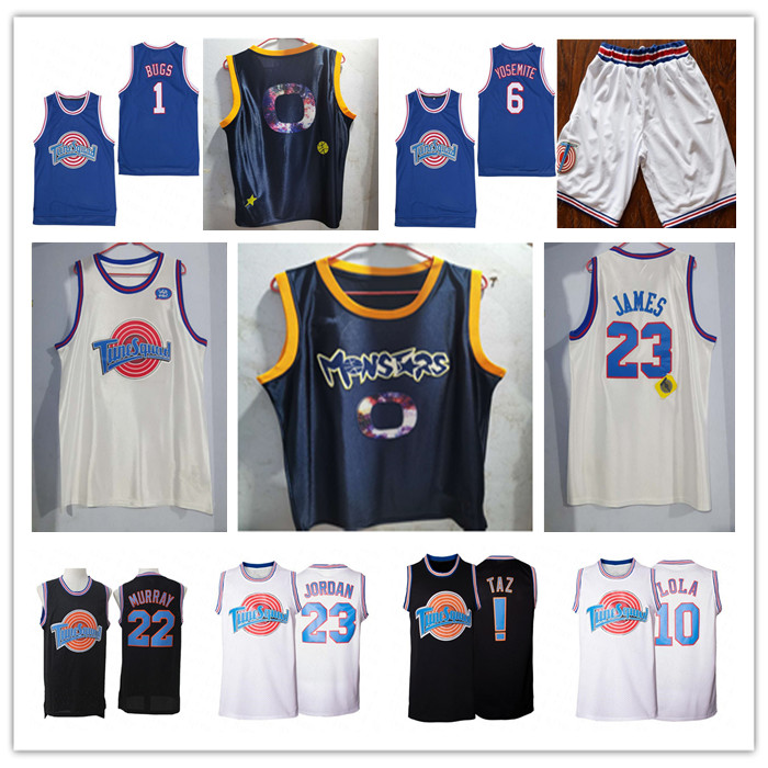 

Men 2020 Tune Squad Space Jam LBJ Jersey 23 Michael 1 Bugs 2 Daffy Duck 10 Lola Bunny TAZ 1/3 Tweety 22 Bill Murray Movie Basketball Jerseys, As pic