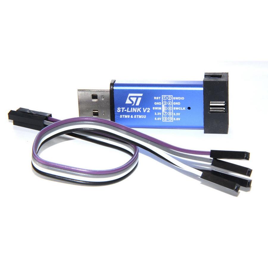 

50sets Stlink ST-Link V2 Mini STM8 STM32 Simulator Download Programmer Programming With Cover DuPont Cable ST Link V2