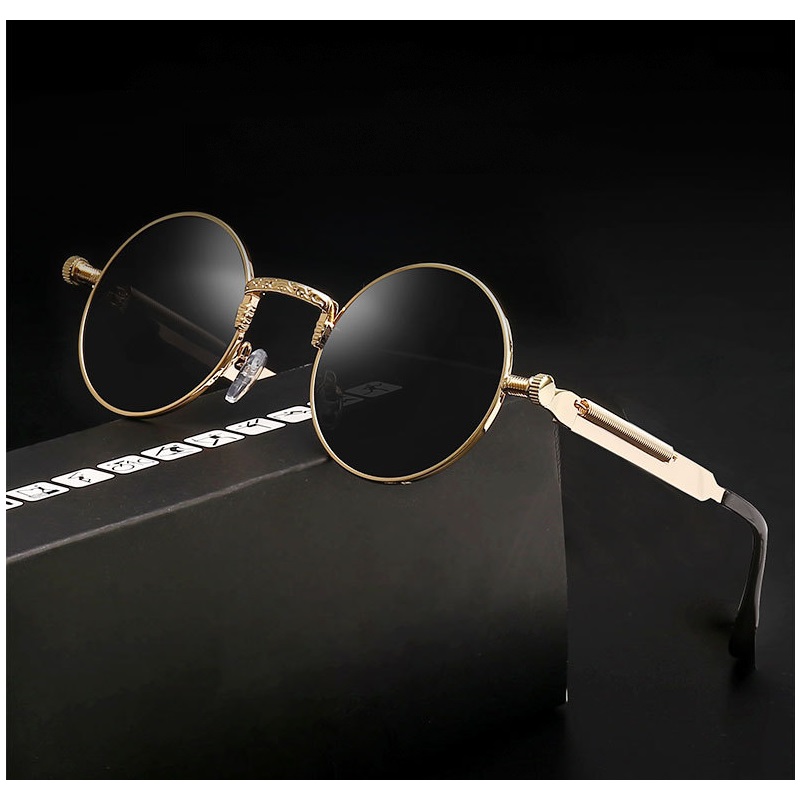 

Vidano Optical vintage steampunk sunglasses for men and women retro round designer glasses gothic punk shades oculos de sol