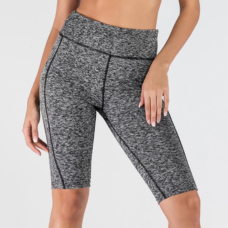 

Sfit Yoga High Waist Polyester Shorts Women Workout Fitness Hip Training Elastic Spandex Shorts Skinny Running Cycling Sportwear, Black style 1