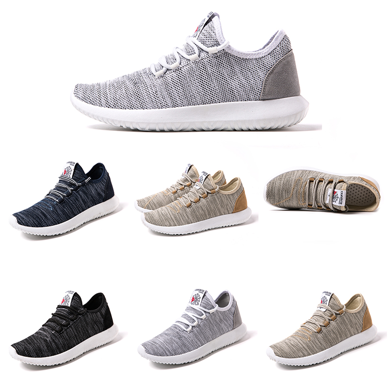 

New Arrival Flat shoes Comfortable women men running shoes Outdoor wallking Grey dark blue brown Homemade brand Made in China 39-44