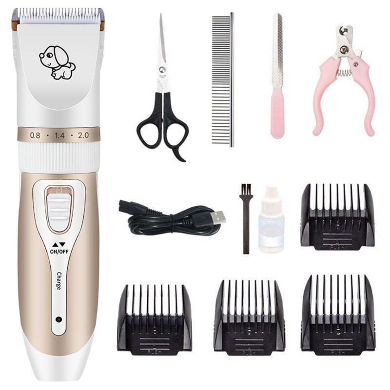 

Pet Dog Clippers Tool Set Low Noise USB Rechargeable Cordless Pet Grooming Tool Professional Dog Hair Trimmer, Standard