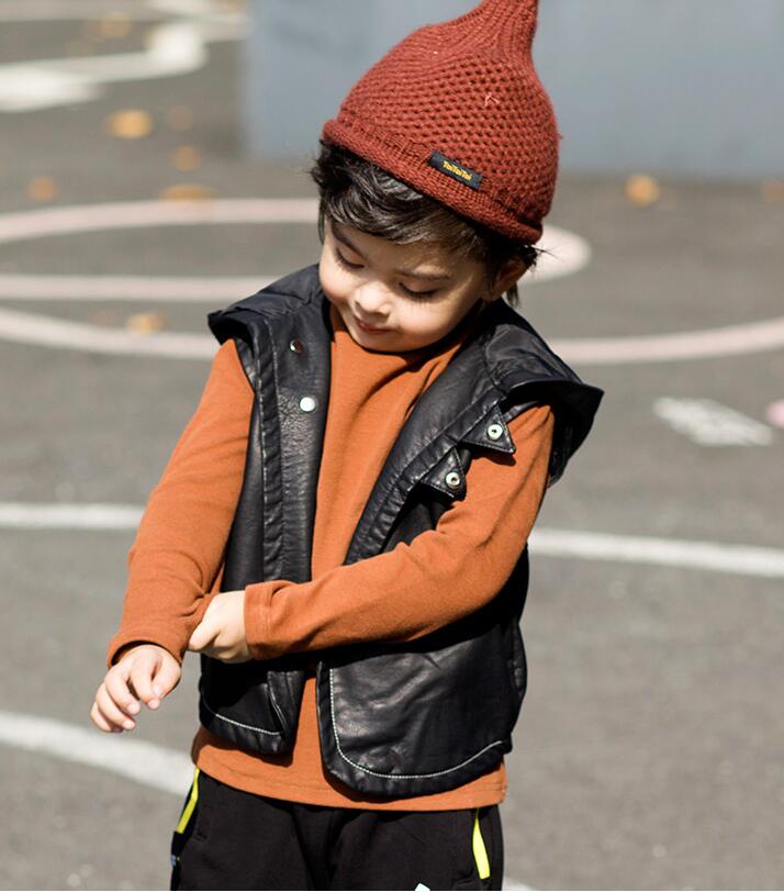 

Boys PU Vest,Winter,Kid Boy Waistcoat,Children Outerwear,Fashion PU Jacket,Baby Girl Clothes,Kids Boys Clothing,For 3-10 year, Black