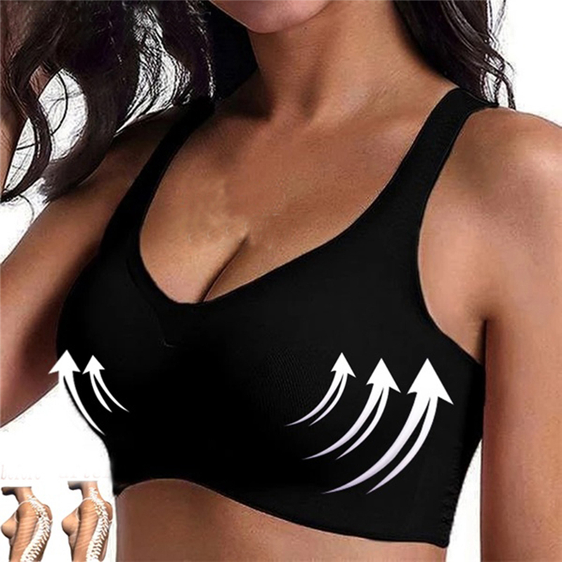 

Bra No Rims Sleep Breathable Shockproof Breast Underwear Padded Seamless Tank Top Bra Feminino, Gray