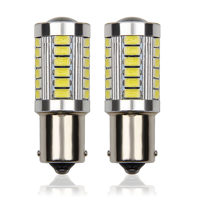

2pcs 1156 5630 5730 BA15S 21W 33 Smd led Car Strobe Brake Bulbs Lights Reverse Daytime Lamps Red Yellow White 12V Car styling, As pic