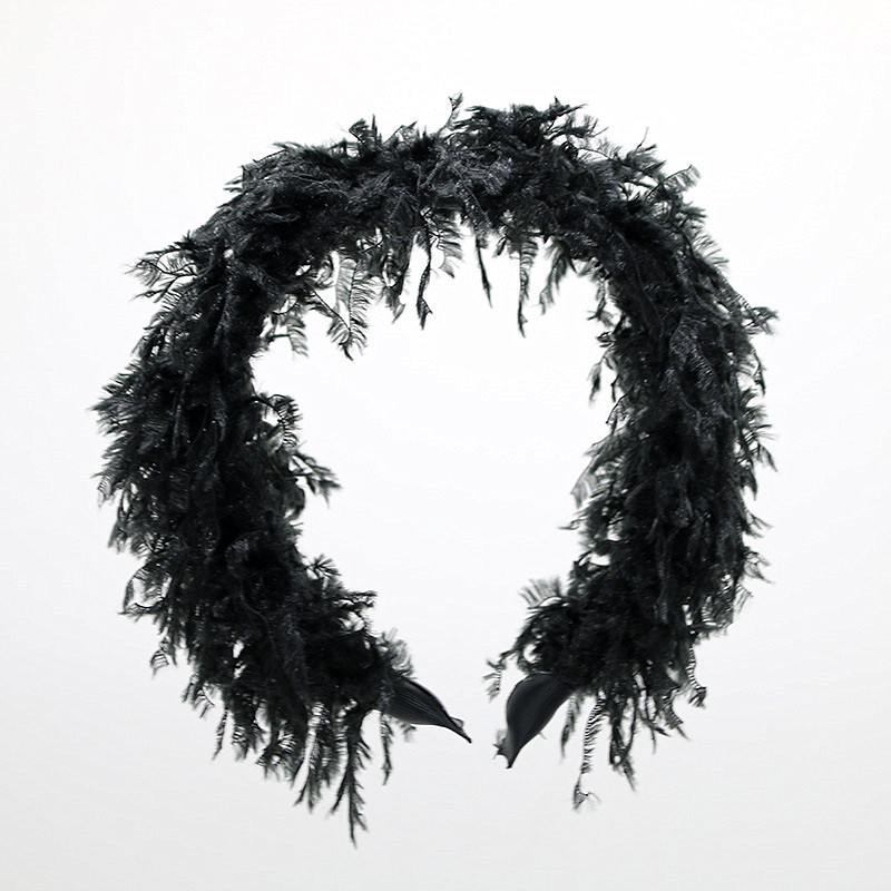 

2020-BC NEW WINTER STYLE fake fur double bow huge bow girls hair accessories hairbands, Black