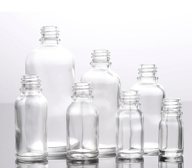 

Essential oil packaging 10ml 15ml 20ml 30ml 50ml 100ml clear empty glass dropper bottles with white childproof cap wholesale usa market