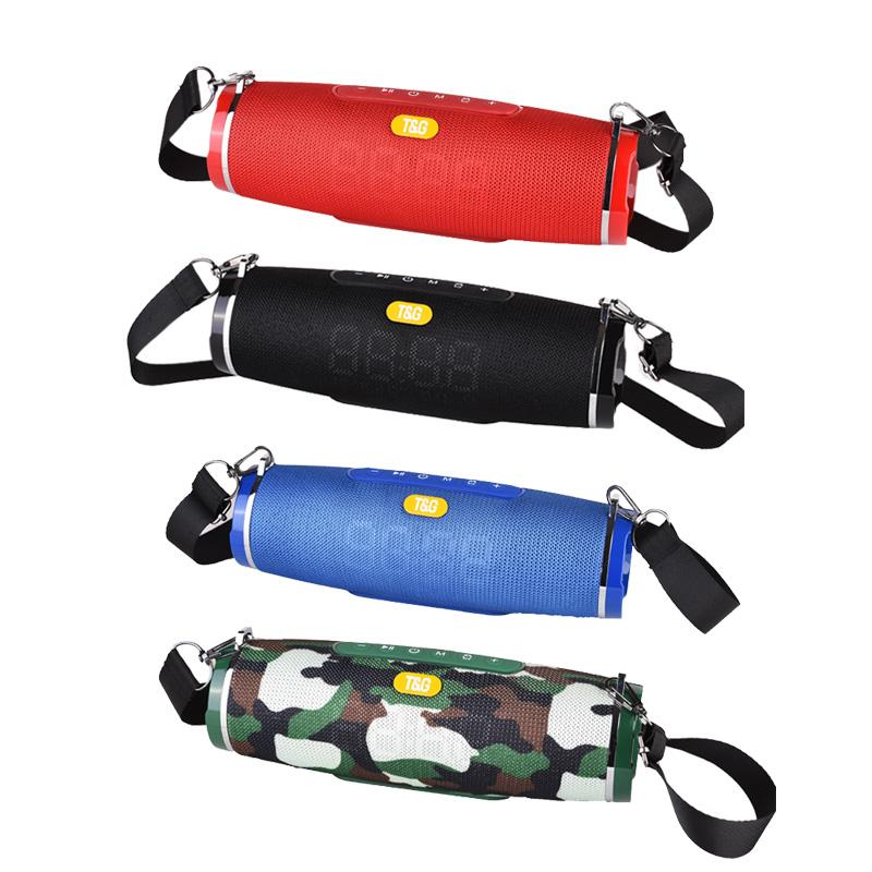 

Fashion TG176 Portable Bluetooth Speaker Wireless Column with FM Radio LED Alarm Clock USB TF Music Boombox Subwoofer Speakers for Computer