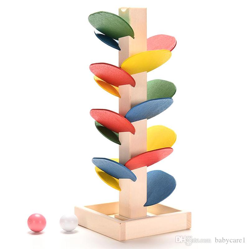 

Wooden Tree Marble Ball Run Track Game Baby Montessori Blocks Kids Children Intelligence Educational Model Building Toy freeship