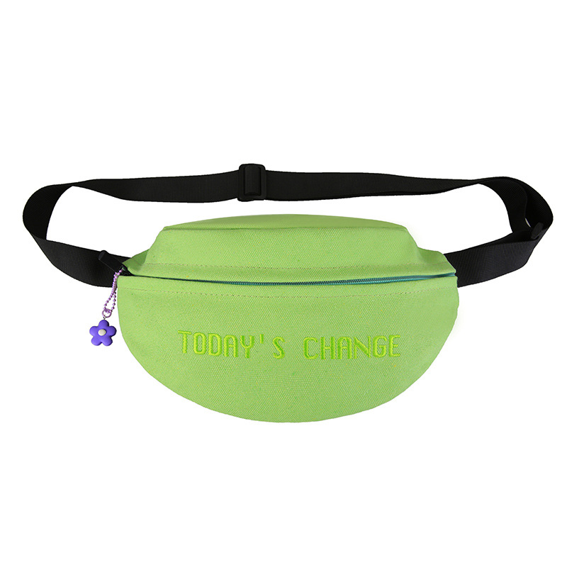 

New Fashion Solid Color Chest Bag Cow Print Multifunctional Sports Waist Bag Women's Handbag Preppy Style Crossbody, Green