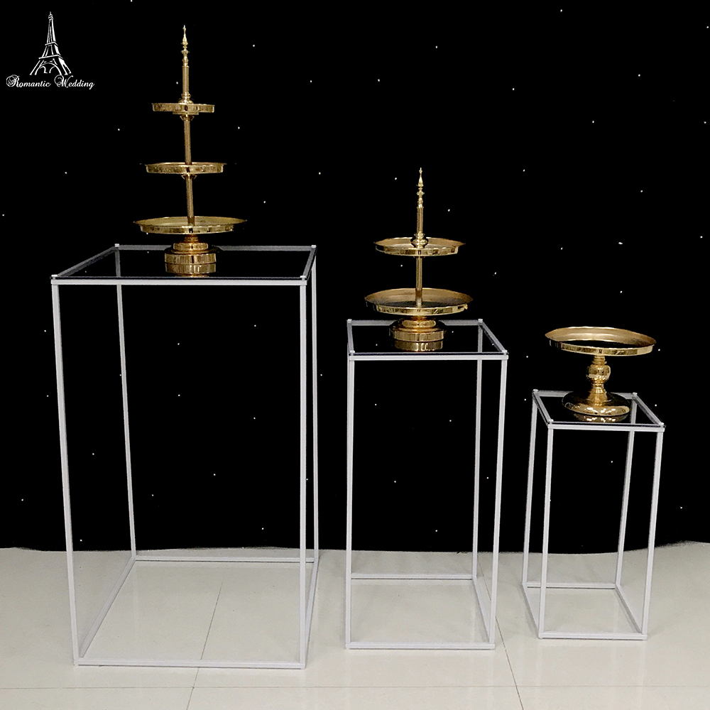 

3pcs/set White or Gold Metal Flower Stand Table with Acrylic Plate for Wedding Event Decoration Cake Stand Table Centerpiece